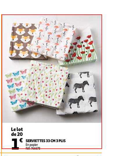 serviettes 33 cm 3 plis