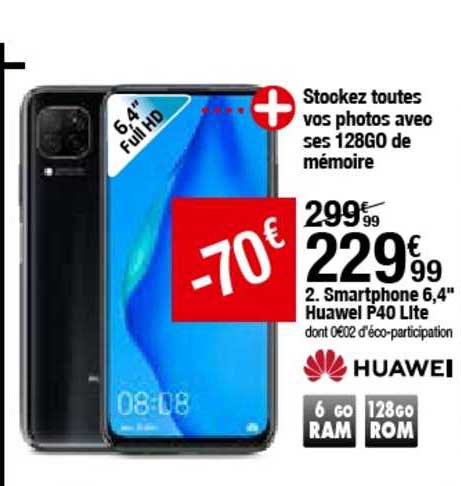 smartphone 6,4" huawei p40 lite