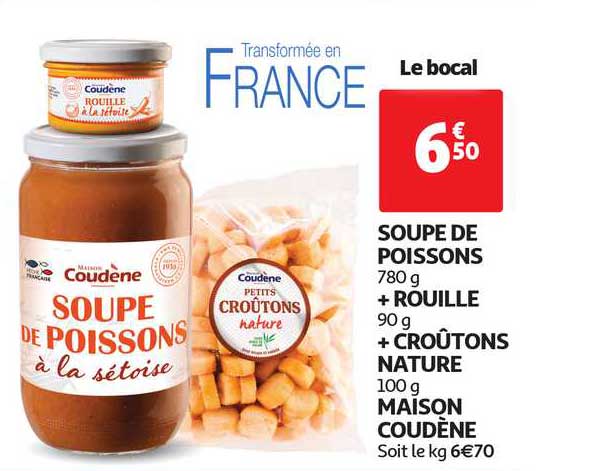 soupe de poissons + rouille + croûtons nature maison coudène