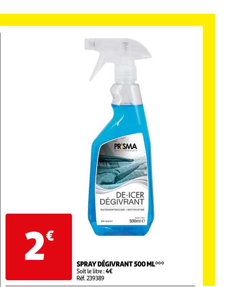 spray dégivrant 500 ml prisma