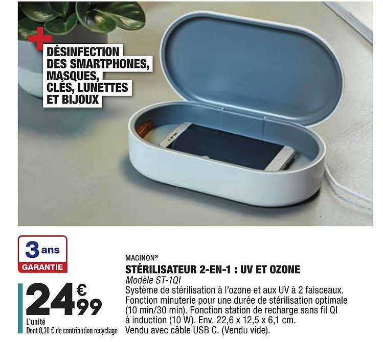 stérilisateur 2-en-1 : uv et ozone maginon