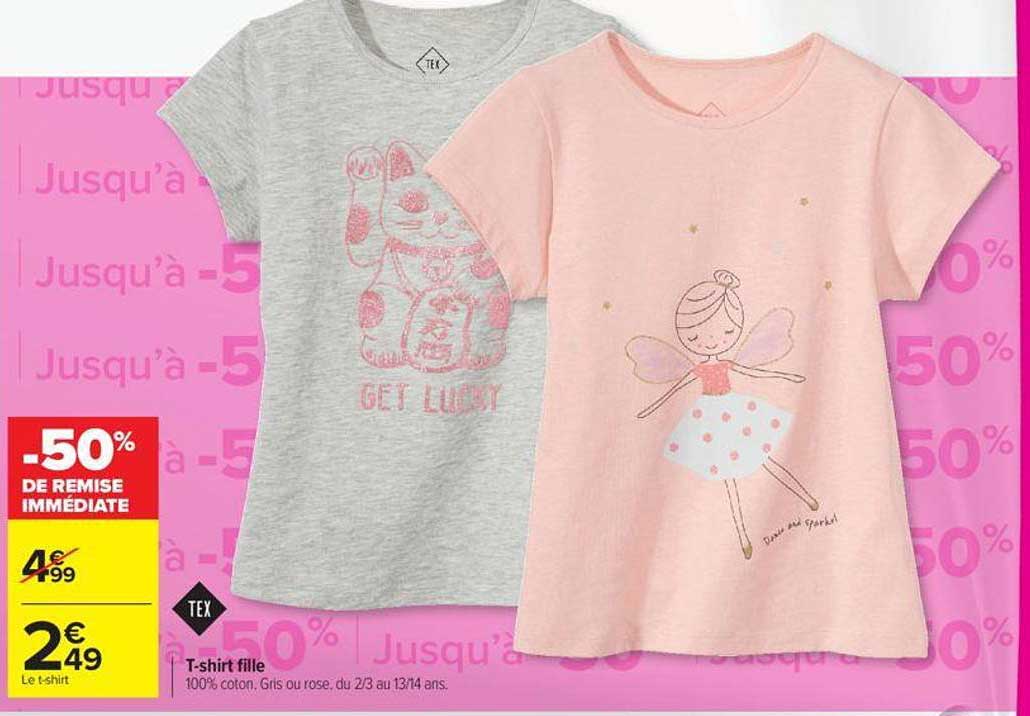 t-shirt fille tex