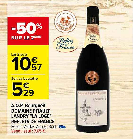 a.o.p. bourgueil domaine pitault landry "la loge" reflets de france