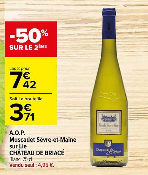 a.o.p. muscadet sèvre-et-maine sur lie château de briacé