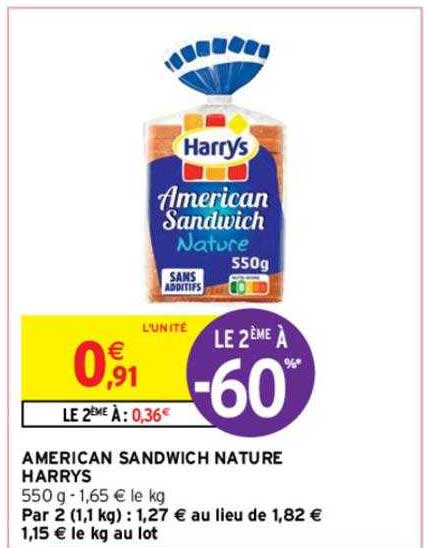 American Sandwich Nature Harrys Le 2ème à -60%