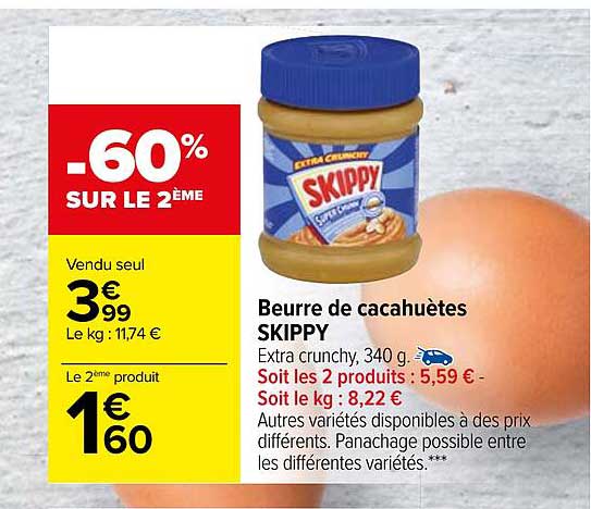 beurre de cacahuètes skippy