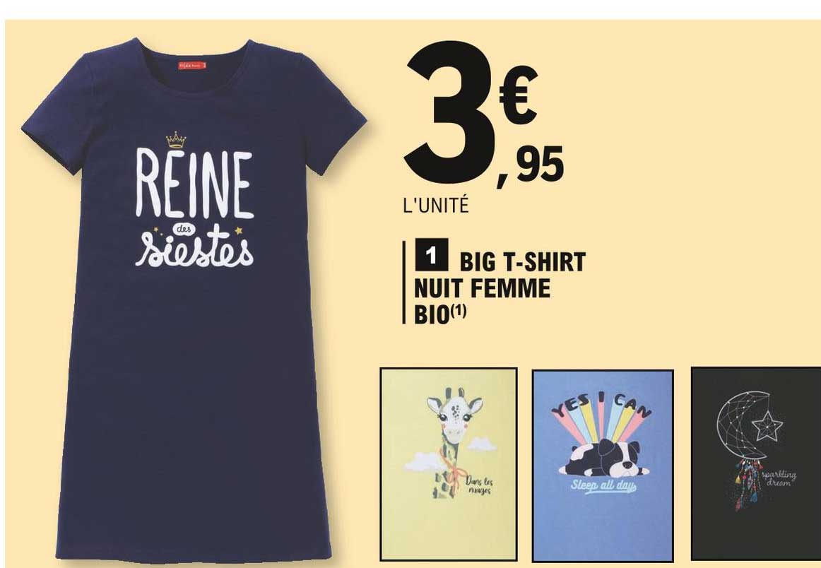 big t-shirt nuit femme bio