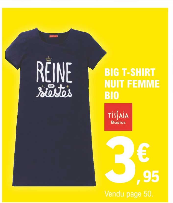 big t-shirt nuit femme bio tissaia basics