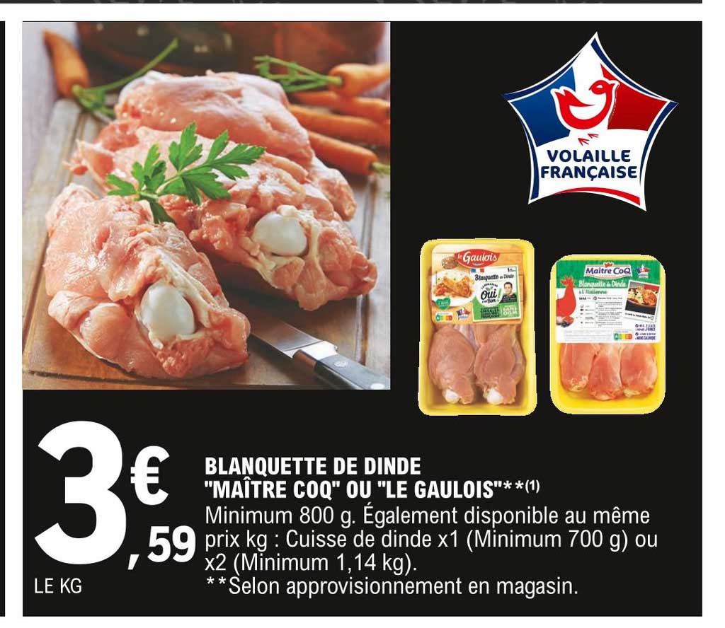 blanquette de dinde "maître coq" ou "le gaulois"