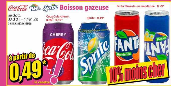 boisson gazeuse coca-cola, fanta, sprite