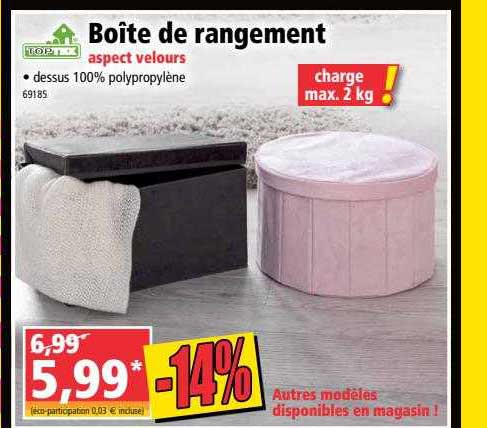 boîte de rangement aspect velours toptex