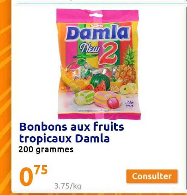 bonbons aux fruits tropicaux damla