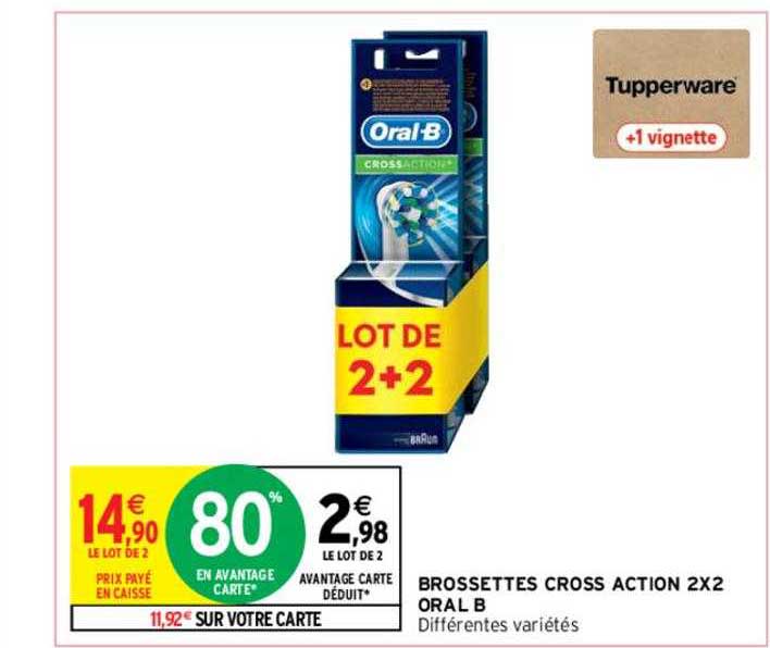 brossettes cross action 2x2 oral b