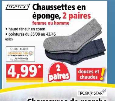 Chaussettes En éponge, 2 Paires Femme Ou Homme Toptex