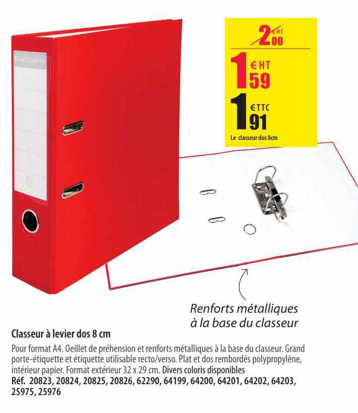 Classeur à Levier Dos 8 Cm