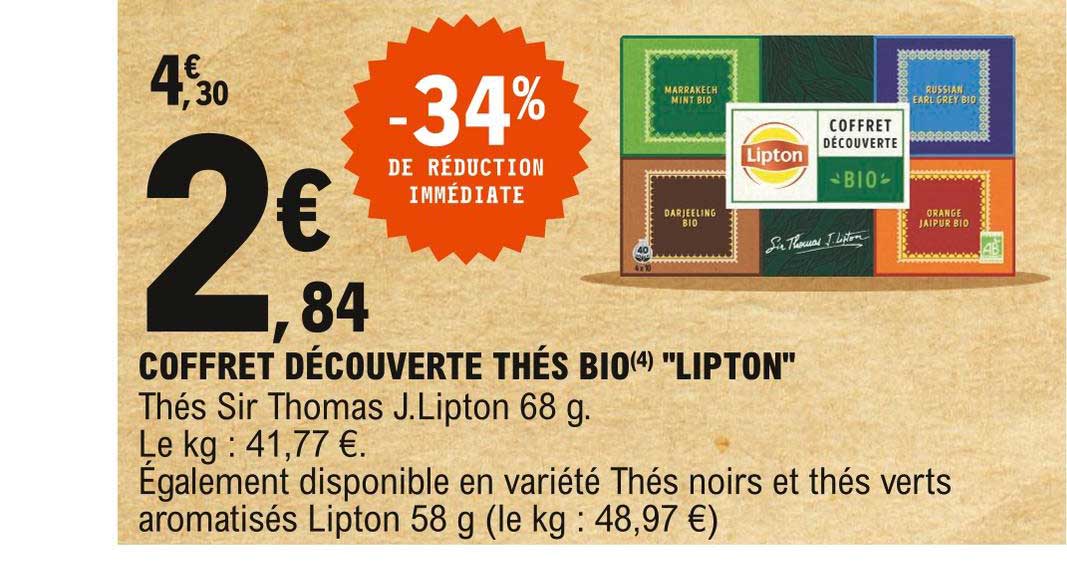 Coffret Découverte Thé Bio "lipton"