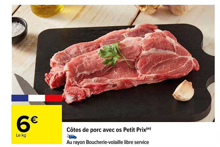 côtes de porc avec os petit prix