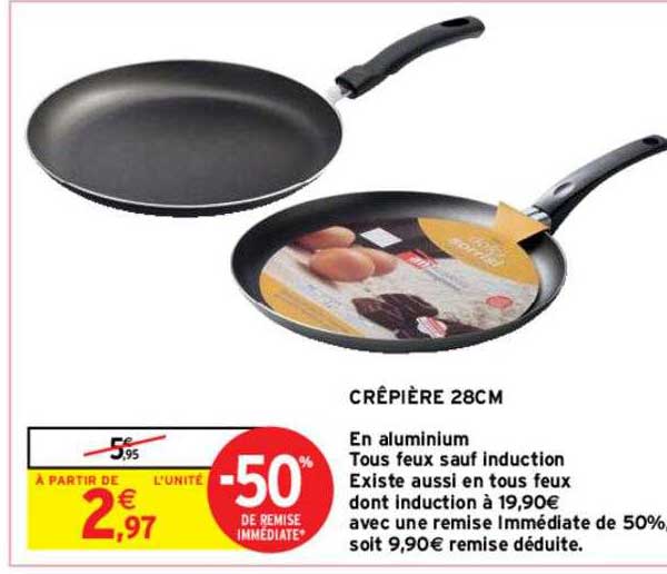 crêpière 28cm -50% de remise immédiate