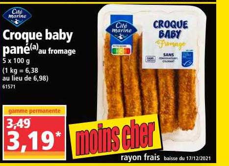 croque baby pané au fromage cité marine
