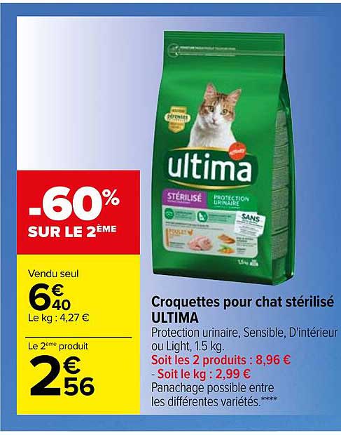 Croquettes Pour Chat Stérilisé Ultima