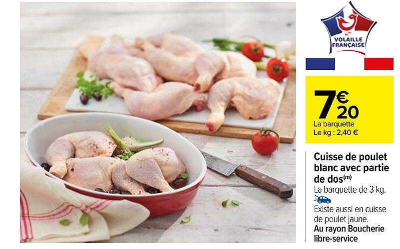 cuisse de poulet blanc avec partie de dos
