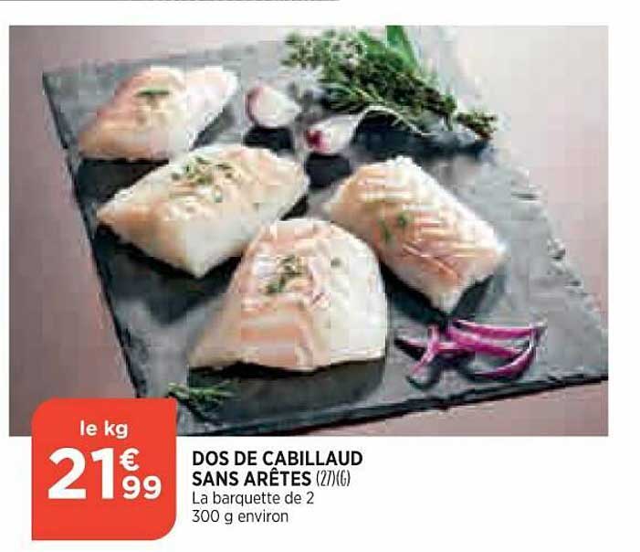 dos de cabillaud sans arêtes