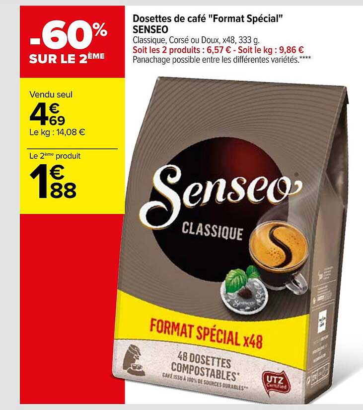 dosettes de café "format spécial" senseo