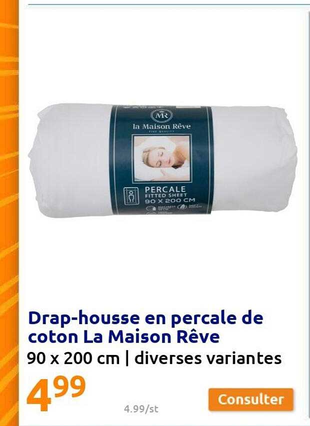 drap-housse en percale de coton la maison rêve