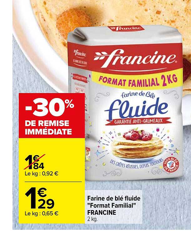 farine de blé fluide "format familial" francine