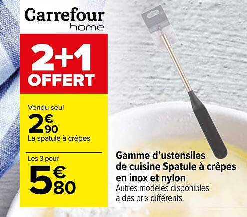 Gamme D'ustensiles De Cuisine Spatule à Crêpes En Inox Et Nylon