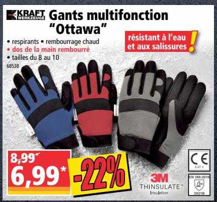 gants multifonction "ottawa" kraft werkzeuge