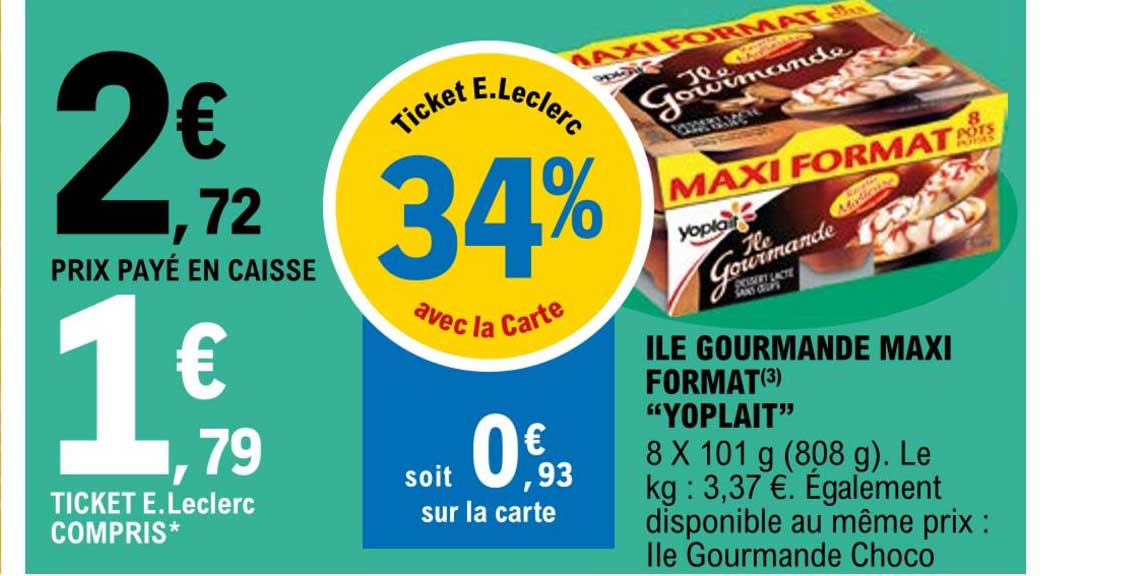 île gourmande maxi format "yoplait"