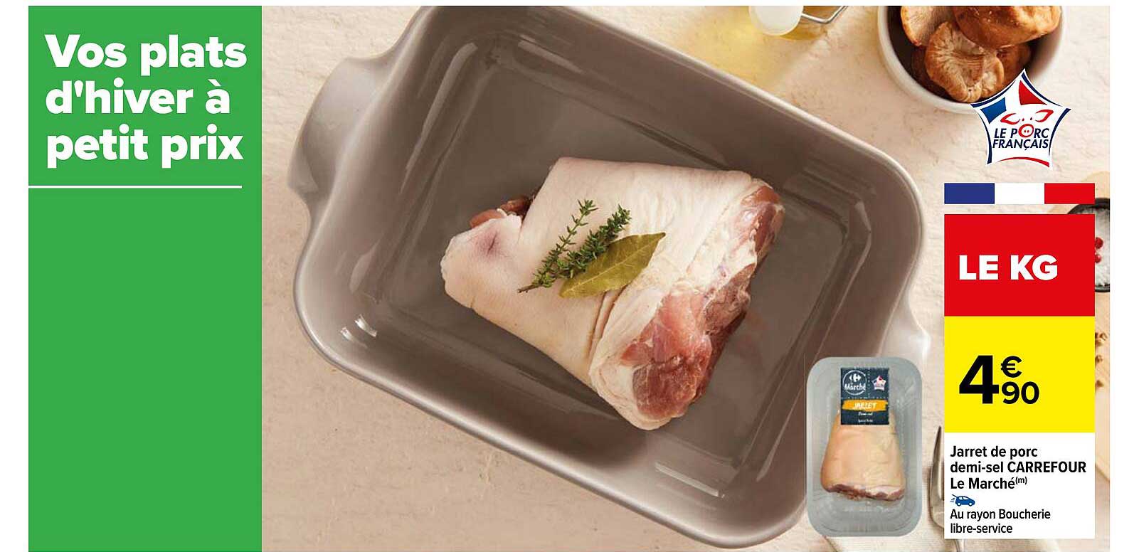 jarret de porc demi-sel carrefour le marché