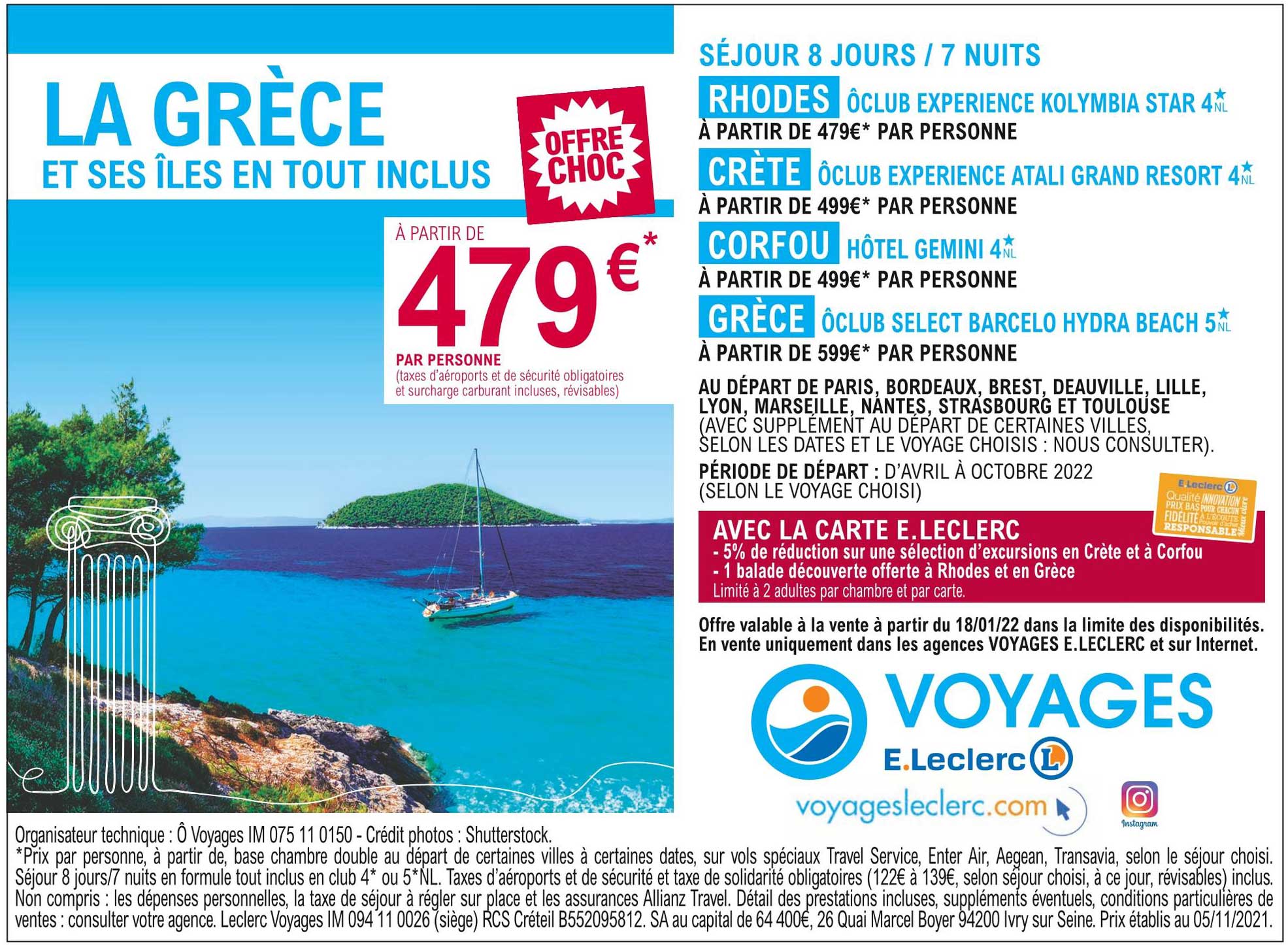 la grèce et ses îles en tout inclus