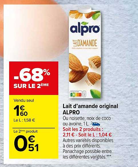 lait d'amande original alpro