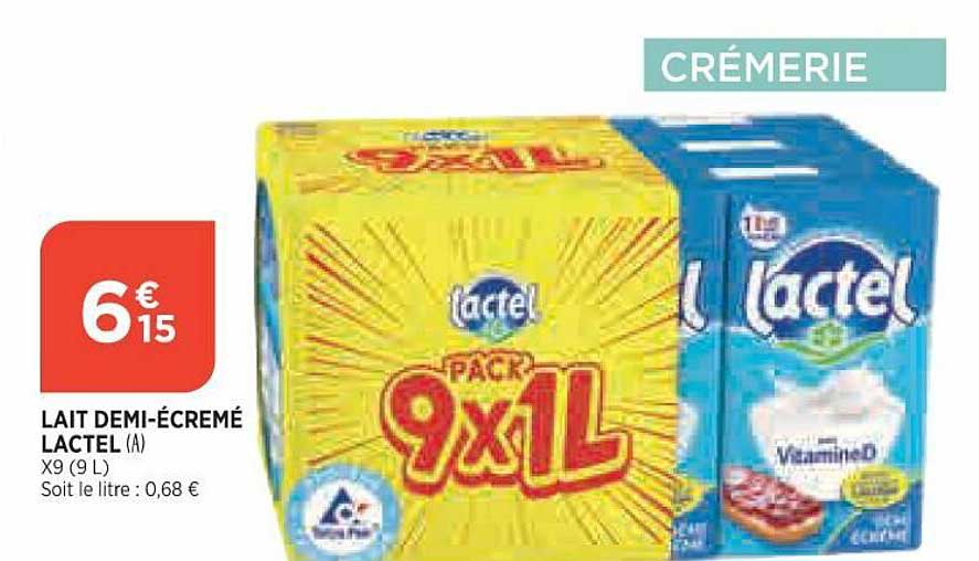 Lait Demi-écremé Lactel