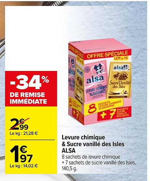 levure chimique & sucre vanillé des isles alsa