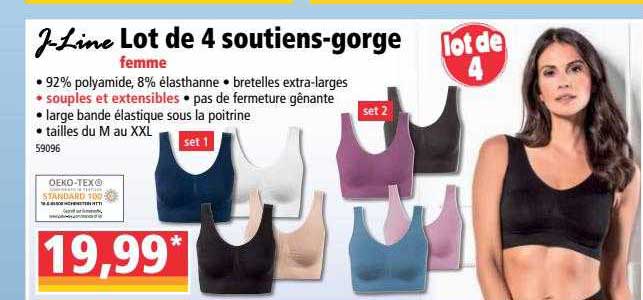 lot de 4 soutiens-gorge j-line