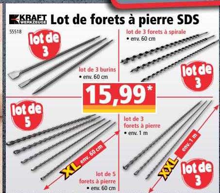 lot de forets à pierre sds kraft werkzeuge