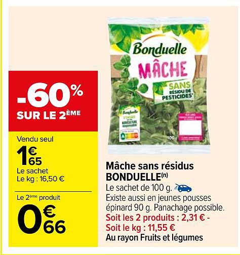 mâche sans résidus bonduelle