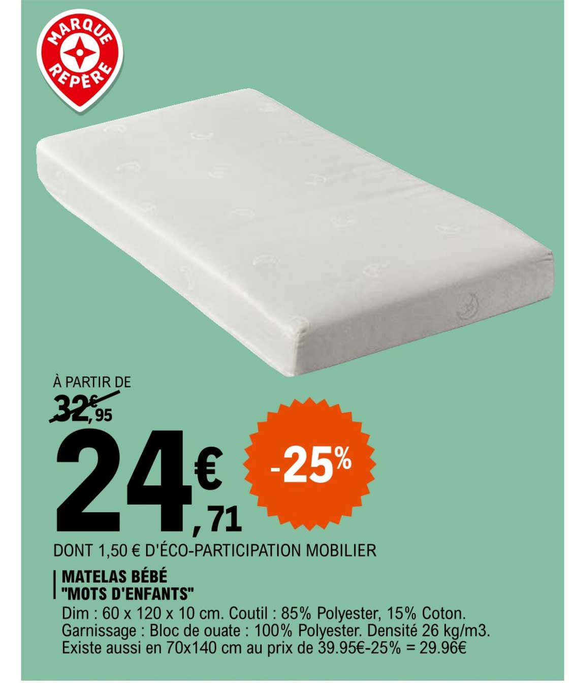 matelas bébé "mots d'enfants"