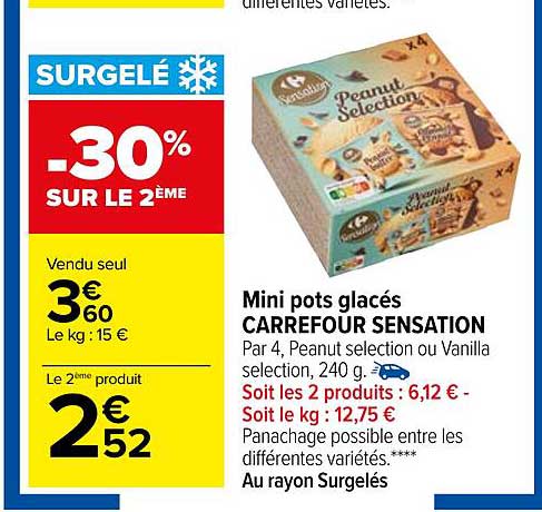 mini pots glacés carrefour sensation