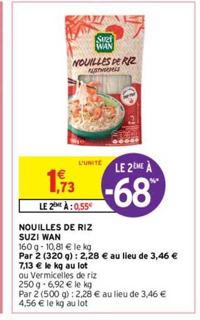 nouilles de riz suzi wan le 2ème à -68%