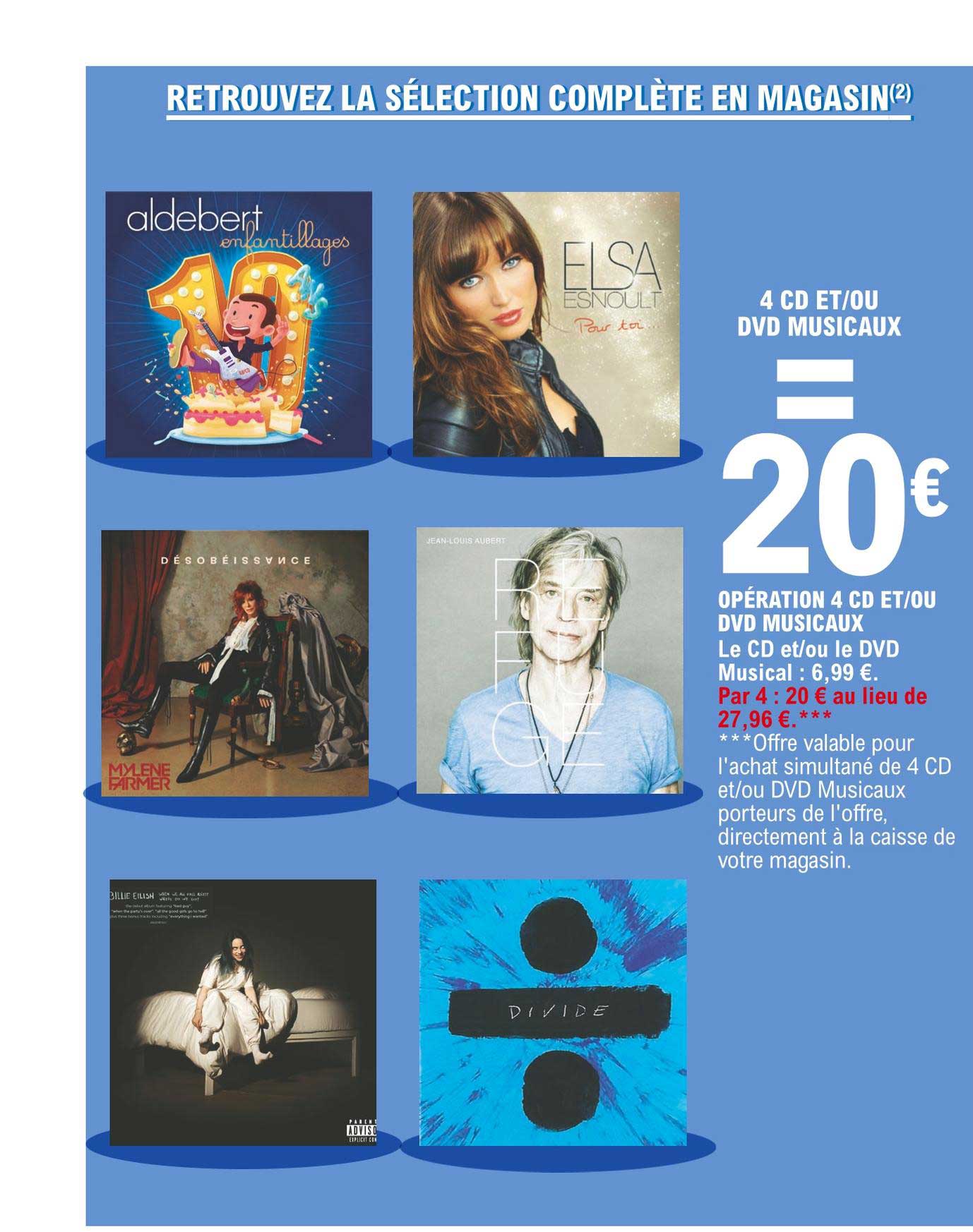 opération 4 cd et-ou dvd musicaux