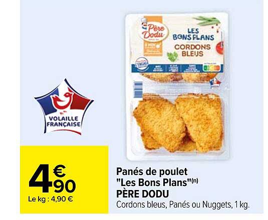 panés de poulet "les bons plans" père dodu