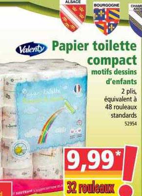 papier toilette compact motifs dessins d'enfants valenty