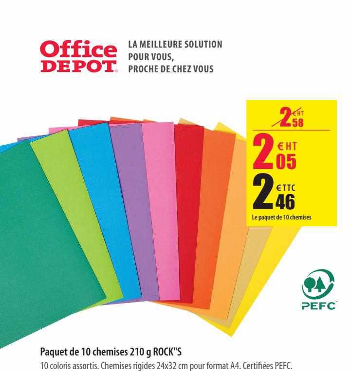 paquet de 10 chemises 210g rock s