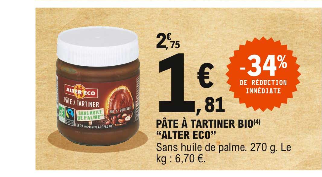 pâte à tartiner bio "alter éco"