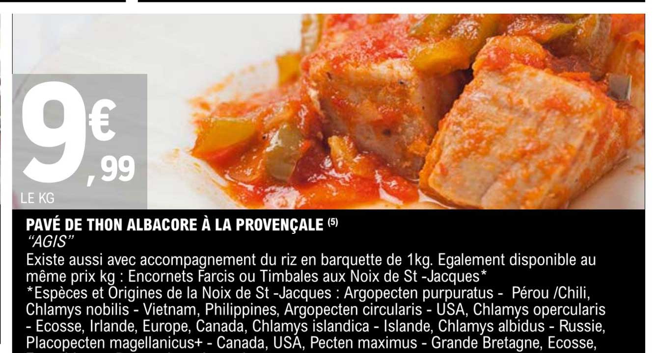 pavé de thon albacore à la provençale "agis"