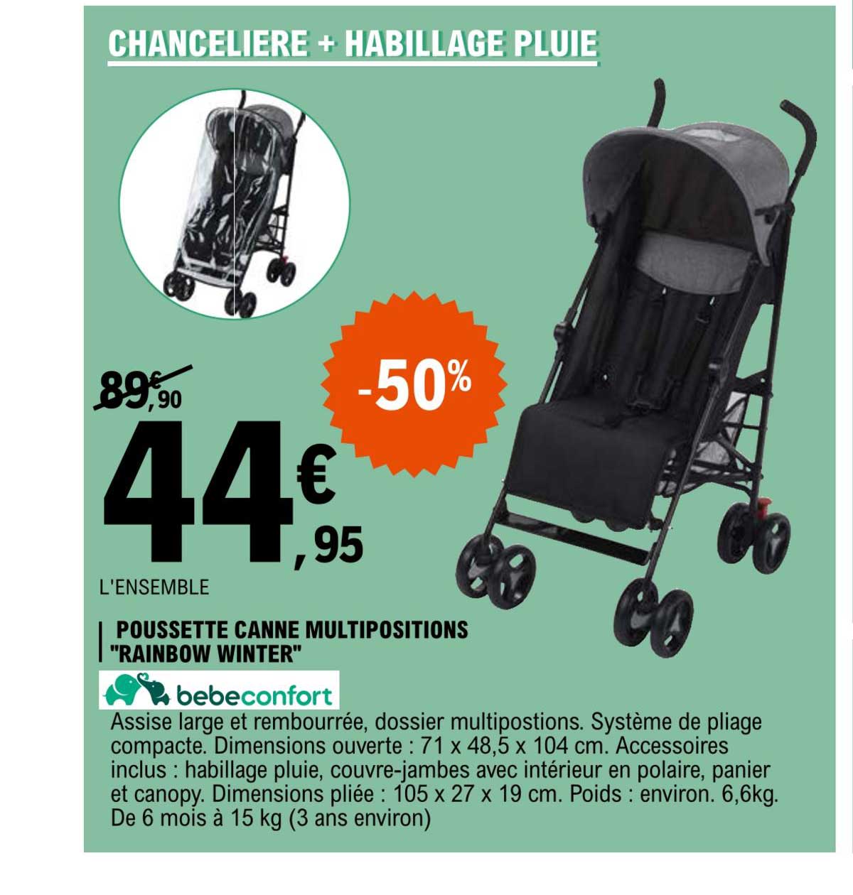 poussette canne multipositions "rainbow winter" bebe confort